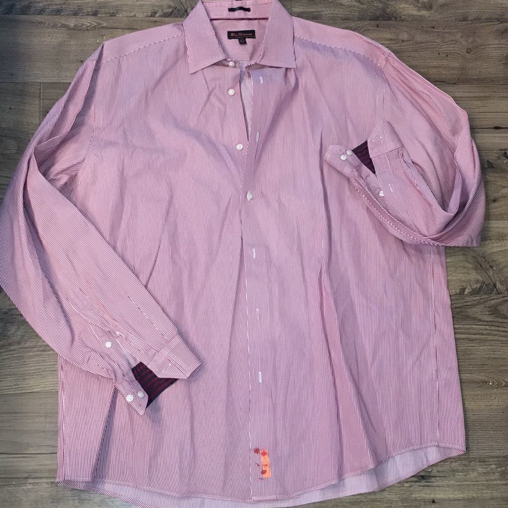Ben Sherman Red Pinstripe LS Work Casual Shirt XL